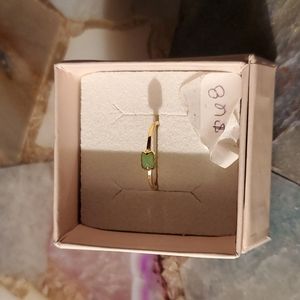 NWT! Gold plated stacking far out chrysoprase ring